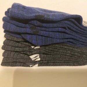 New Adidas Men’s Superlite AEROREADY 6-Pack Crew Socks - Blue Heather, Size 6-12